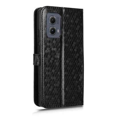 For Motorola Edge 5G 2024 Honeycomb Dot Texture Leather Phone Case(Black) - Motorola Cases by PMC Jewellery | Online Shopping South Africa | PMC Jewellery | Buy Now Pay Later Mobicred