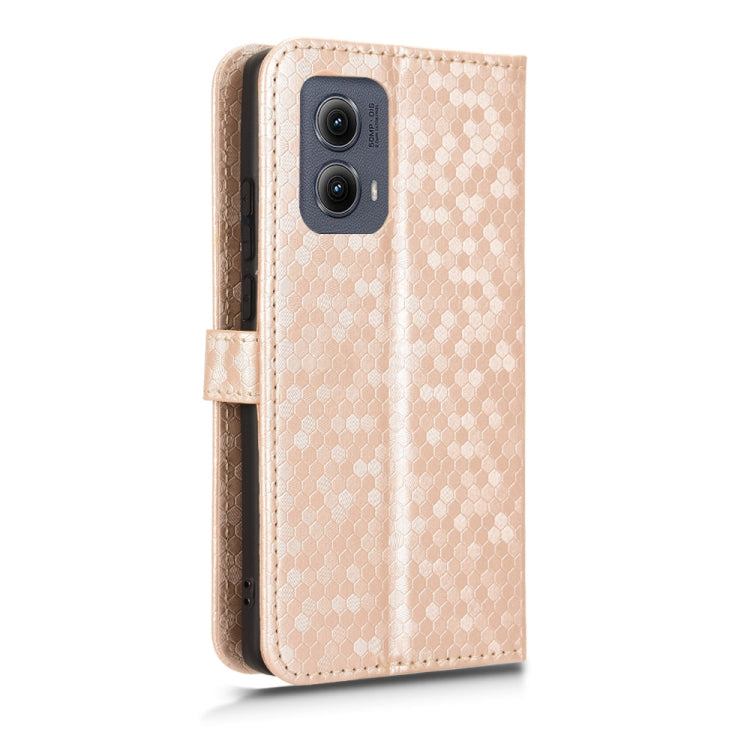 For Motorola Edge 5G 2024 Honeycomb Dot Texture Leather Phone Case(Gold) - Motorola Cases by PMC Jewellery | Online Shopping South Africa | PMC Jewellery | Buy Now Pay Later Mobicred