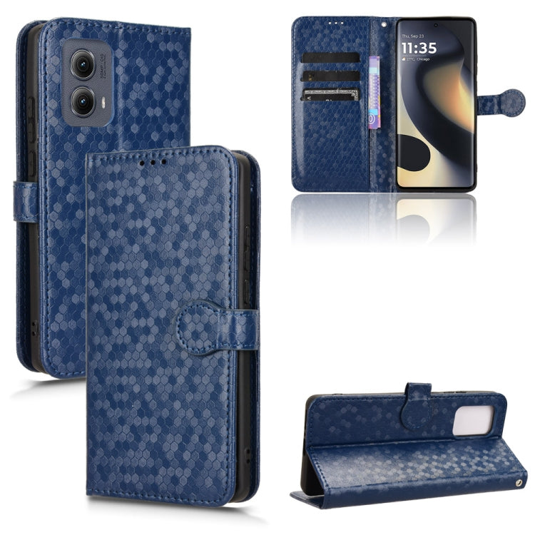 For Motorola Edge 5G 2024 Honeycomb Dot Texture Leather Phone Case(Blue) - Motorola Cases by PMC Jewellery | Online Shopping South Africa | PMC Jewellery | Buy Now Pay Later Mobicred