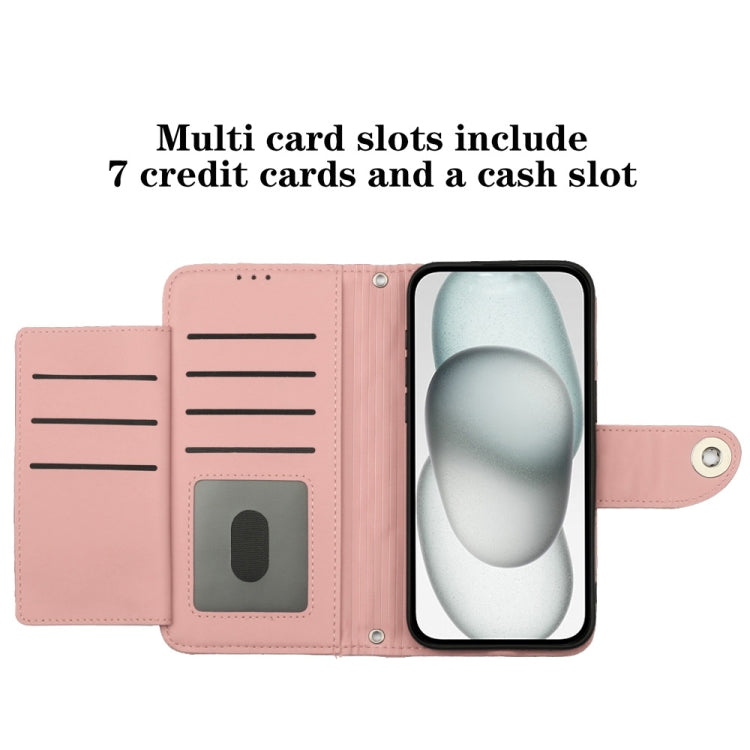 For Google Pixel 9 / Pixel 9 Pro Rhombic Texture Flip Leather Phone Case with Lanyard(Coral Pink) - Google Cases by PMC Jewellery | Online Shopping South Africa | PMC Jewellery | Buy Now Pay Later Mobicred