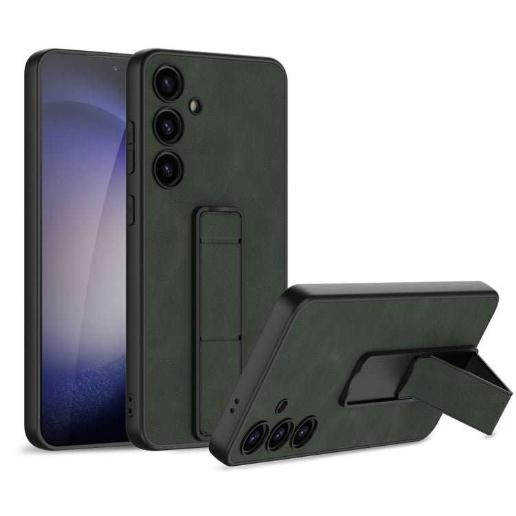 For Samsung Galaxy S24+ 5G GKK Skin Feel Frosted Leather Fold Holder Phone Case(Green) - Galaxy S24+ 5G Cases by GKK | Online Shopping South Africa | PMC Jewellery | Buy Now Pay Later Mobicred