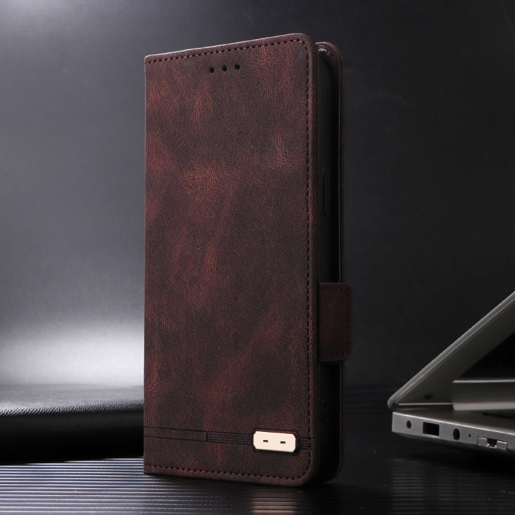 For OnePlus Ace 3 5G Magnetic Clasp Leather Phone Case(Brown) - OnePlus Cases by PMC Jewellery | Online Shopping South Africa | PMC Jewellery | Buy Now Pay Later Mobicred