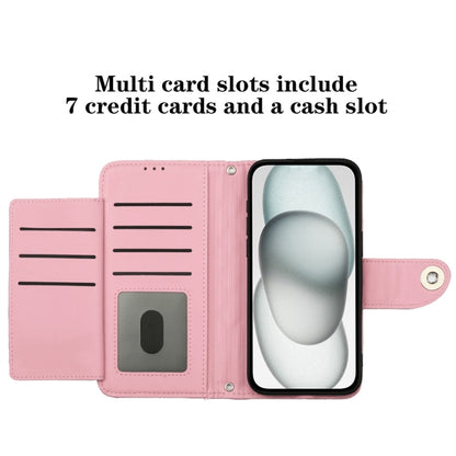 For Motorola Edge 2024 Rhombic Texture Flip Leather Phone Case with Lanyard(Pink) - Motorola Cases by PMC Jewellery | Online Shopping South Africa | PMC Jewellery | Buy Now Pay Later Mobicred