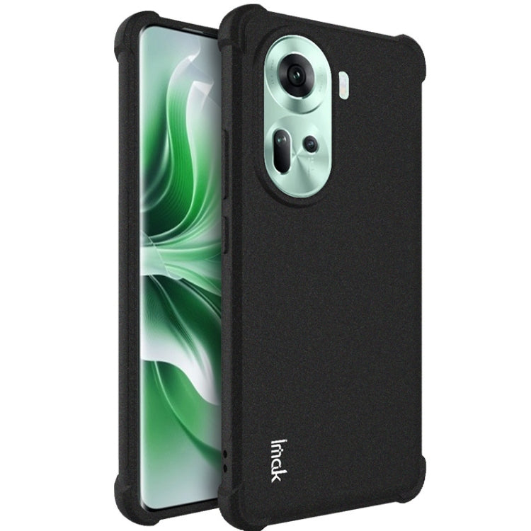 For OPPO Reno11 5G Global imak Shockproof Airbag TPU Phone Case(Matte Black) - Reno11 Cases by imak | Online Shopping South Africa | PMC Jewellery | Buy Now Pay Later Mobicred