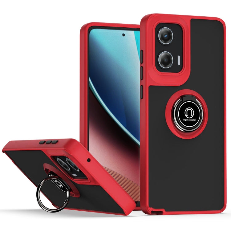 For Motorola Moto G Stylus 5G 2024 Q Shadow 1 Series TPU + PC Phone Case with Ring(Red) - Motorola Cases by PMC Jewellery | Online Shopping South Africa | PMC Jewellery | Buy Now Pay Later Mobicred