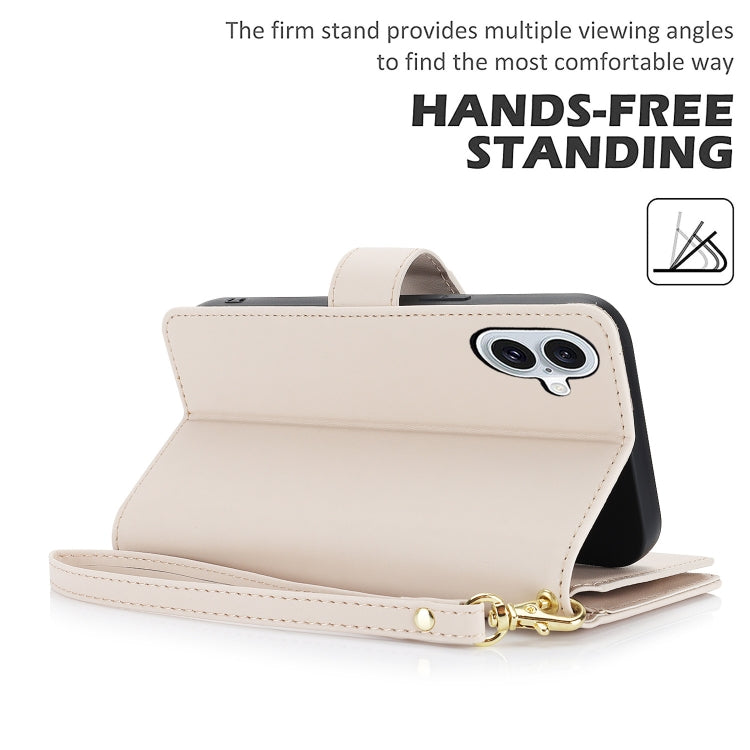 For iPhone 16 Multi-Card Wallet RFID Leather Phone Case(Apricot) - iPhone 16 Cases by PMC TechLife | Online Shopping South Africa | PMC TechLife | Buy Now Pay Later Mobicred