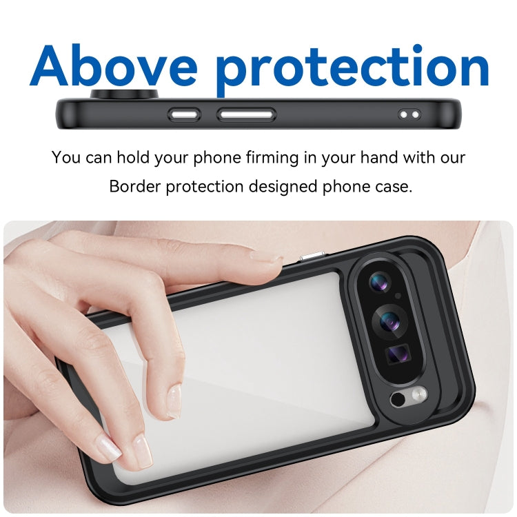 For Google Pixel 9 Colorful Series Acrylic Hybrid TPU Phone Case(Black) - Google Cases by PMC TechLife | Online Shopping South Africa | PMC TechLife | Buy Now Pay Later Mobicred