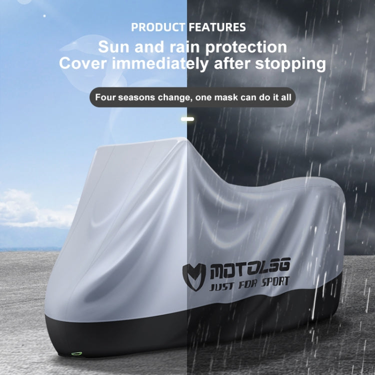 MOTOLSG Motorcycle Waterproof Sunproof Dustproof Thickening Cover, Size:L(Silver) - free shipping - PMC TechLife - Order now!