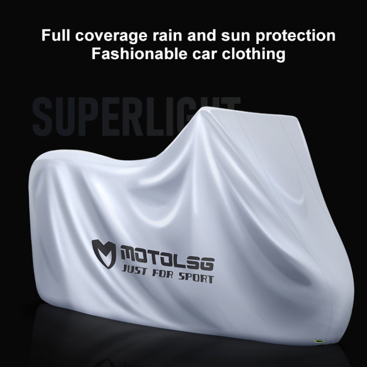 MOTOLSG Motorcycle Waterproof Sunproof Dustproof Thickening Cover, Size:L(Silver) - Raincoat by MOTOLSG | Online Shopping South Africa | PMC Jewellery | Buy Now Pay Later Mobicred