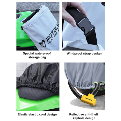 MOTOLSG Motorcycle Waterproof Sunproof Dustproof Thickening Cover, Size:XXL(Silver Black) - Raincoat by MOTOLSG | Online Shopping South Africa | PMC Jewellery | Buy Now Pay Later Mobicred
