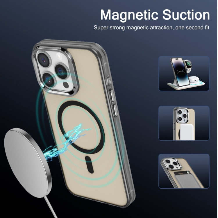 For iPhone 15 Electroplated IMD Magsafe PC Hybrid TPU Phone Case(Black) - iPhone 15 Cases by PMC TechLife | Online Shopping South Africa | PMC TechLife