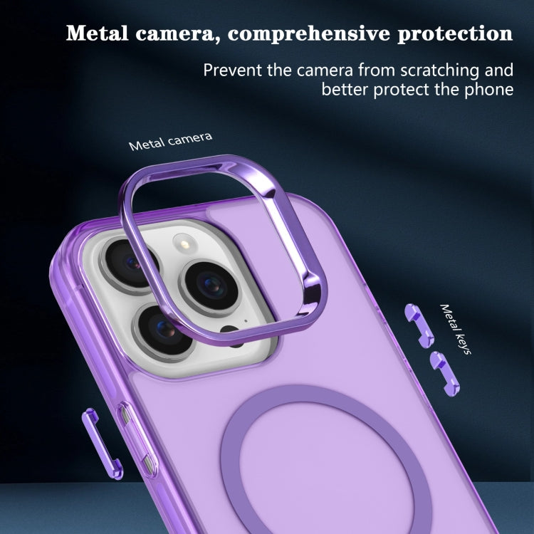 For iPhone 14 Electroplated IMD Magsafe PC Hybrid TPU Phone Case(Purple) - iPhone 14 Cases by PMC TechLife | Online Shopping South Africa | PMC TechLife