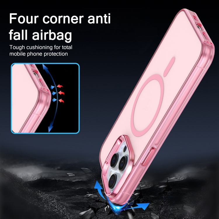 For iPhone 14 Pro Electroplated IMD Magsafe PC Hybrid TPU Phone Case(Pink) - iPhone 14 Pro Cases by PMC TechLife | Online Shopping South Africa | PMC TechLife