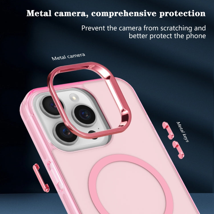 For iPhone 14 Pro Electroplated IMD Magsafe PC Hybrid TPU Phone Case(Pink) - iPhone 14 Pro Cases by PMC Jewellery | Online Shopping South Africa | PMC Jewellery