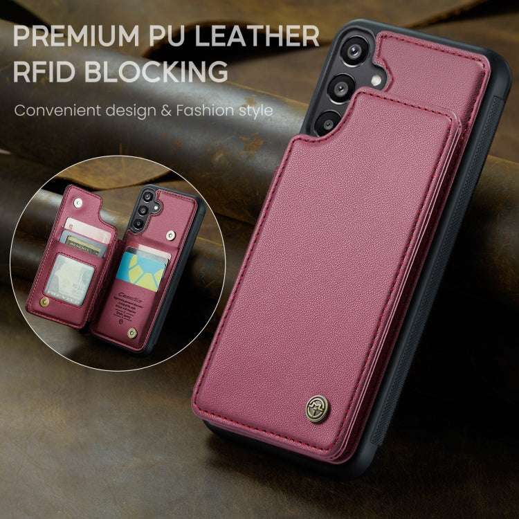 For Samsung Galaxy A15 CaseMe C22 Litchi Texture RFID Anti-theft Leather Phone Case(Wine Red) - Galaxy Phone Cases by CaseMe | Online Shopping South Africa | PMC Jewellery | Buy Now Pay Later Mobicred