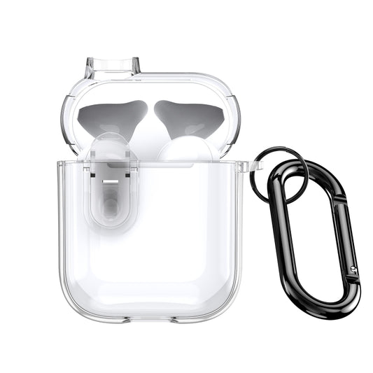 For AirPods 1/2 DUX DUCIS PECL Series Split Transparent Earphone Case with Hook(Transparent) - For AirPods 1/2 by DUX DUCIS | Online Shopping South Africa | PMC Jewellery | Buy Now Pay Later Mobicred