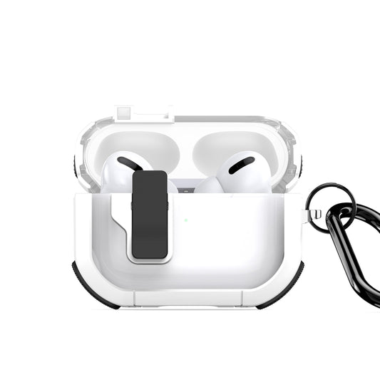 For AirPods Pro 2 DUX DUCIS PECN Series Split Two-color Transparent Earphone Case with Hook(White Black) - For AirPods Pro 2 by DUX DUCIS | Online Shopping South Africa | PMC Jewellery | Buy Now Pay Later Mobicred