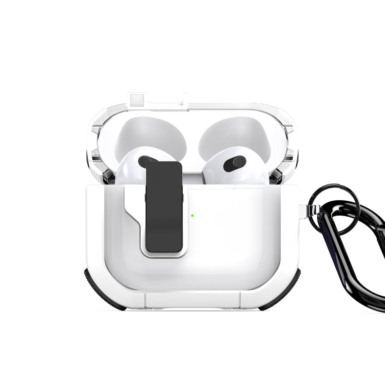 For AirPods 3 DUX DUCIS PECN Series Split Two-color Transparent Earphone Case with Hook(White Black) - For AirPods 3 by DUX DUCIS | Online Shopping South Africa | PMC Jewellery | Buy Now Pay Later Mobicred