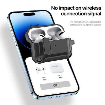 For AirPods Pro DUX DUCIS PECO Series Split Two-color Earphone Case with Hook(Blue) - For AirPods Pro by DUX DUCIS | Online Shopping South Africa | PMC Jewellery | Buy Now Pay Later Mobicred