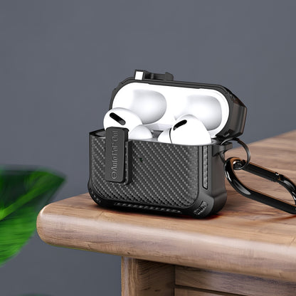 For AirPods 2 / 1 DUX DUCIS PECI Series Earbuds Box Protective Case(Black) - For AirPods 1/2 by DUX DUCIS | Online Shopping South Africa | PMC Jewellery | Buy Now Pay Later Mobicred