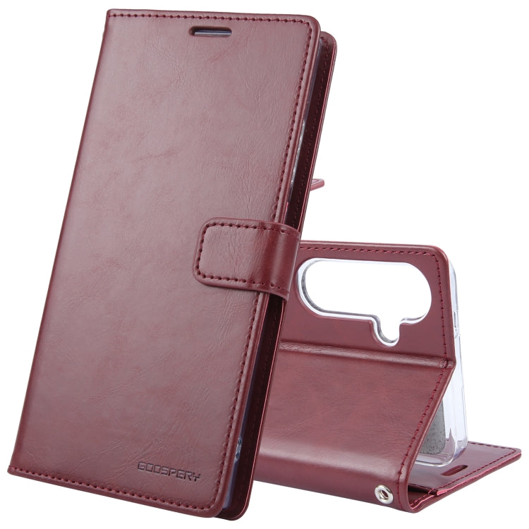 For Samsung Galaxy S24+ 5G GOOSPERY BLUE MOON Crazy Horse Texture Leather Phone Case(Wine Red) - Galaxy S24+ 5G Cases by GOOSPERY | Online Shopping South Africa | PMC Jewellery | Buy Now Pay Later Mobicred