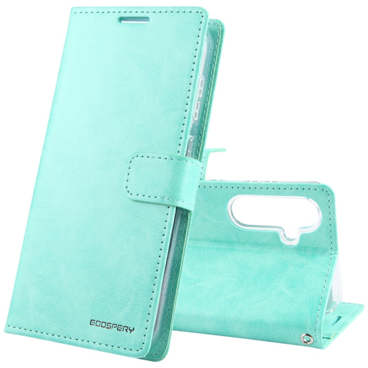 For Samsung Galaxy S24 5G GOOSPERY BLUE MOON Crazy Horse Texture Leather Phone Case(Mint Green) - Galaxy S24 5G Cases by GOOSPERY | Online Shopping South Africa | PMC Jewellery | Buy Now Pay Later Mobicred