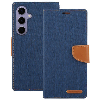 For Samsung Galaxy S24+ 5G GOOSPERY CANVAS DIARY Fabric Texture Flip Leather Phone Case(Navy Blue) - Galaxy S24+ 5G Cases by GOOSPERY | Online Shopping South Africa | PMC Jewellery | Buy Now Pay Later Mobicred