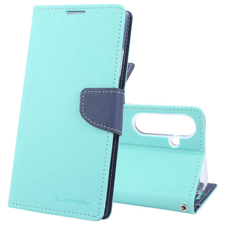 For Samsung Galaxy S24 5G GOOSPERY FANCY DIARY Cross Texture Leather Phone Case(Mint Green) - Galaxy S24 5G Cases by GOOSPERY | Online Shopping South Africa | PMC Jewellery | Buy Now Pay Later Mobicred