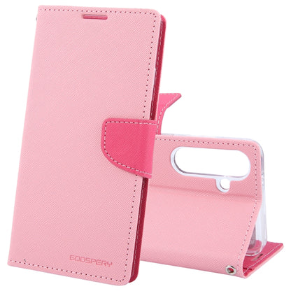 For Samsung Galaxy S24 5G GOOSPERY FANCY DIARY Cross Texture Leather Phone Case(Pink) - Galaxy S24 5G Cases by GOOSPERY | Online Shopping South Africa | PMC Jewellery | Buy Now Pay Later Mobicred