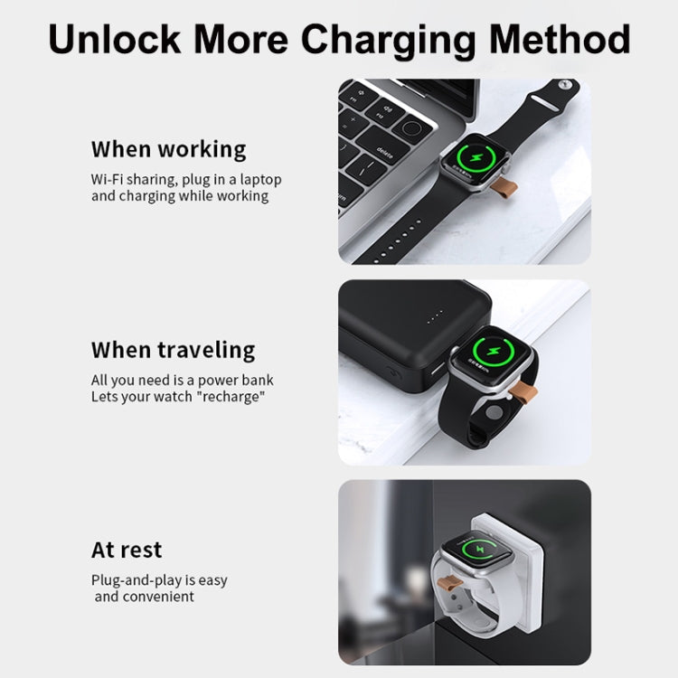 For Apple Watch Series X52 Portable Wireless Charger(White) - Charger / Holder by PMC Jewellery | Online Shopping South Africa | PMC Jewellery | Buy Now Pay Later Mobicred