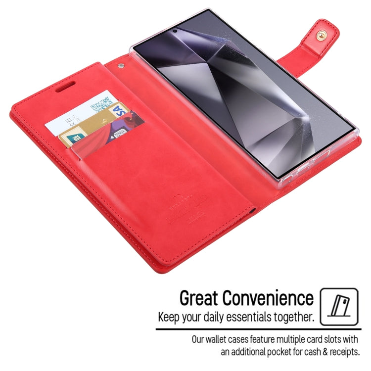 For Samsung Galaxy S24 Ultra 5G GOOSPERY MANSOOR DIARY 9 Card Slots Leather Phone Case(Rose Red) - Galaxy S24 Ultra 5G Cases by GOOSPERY | Online Shopping South Africa | PMC Jewellery | Buy Now Pay Later Mobicred