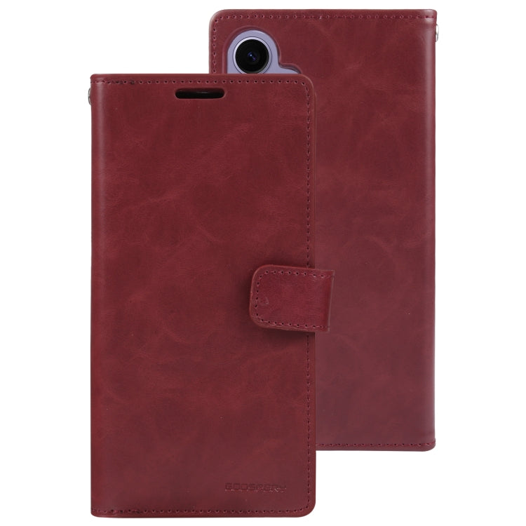 For Samsung Galaxy S24+ 5G GOOSPERY MANSOOR DIARY 9 Card Slots Leather Phone Case(Wine Red) - Galaxy S24+ 5G Cases by GOOSPERY | Online Shopping South Africa | PMC Jewellery | Buy Now Pay Later Mobicred