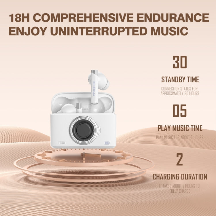 ONIKUMA T18 Bluetooth 5.3 Wireless Earphone(White) - free shipping - PMC Jewellery - Order now!