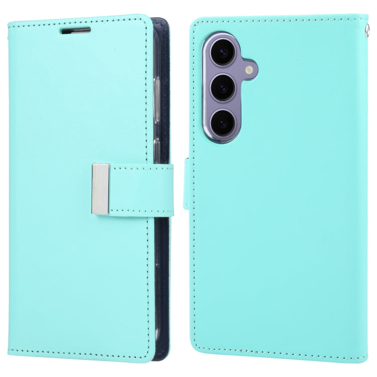 For Samsung Galaxy S24+ 5G GOOSPERY RICH DIARY Crazy Horse Texture Leather Phone Case(Mint Green) - Galaxy S24+ 5G Cases by GOOSPERY | Online Shopping South Africa | PMC Jewellery | Buy Now Pay Later Mobicred