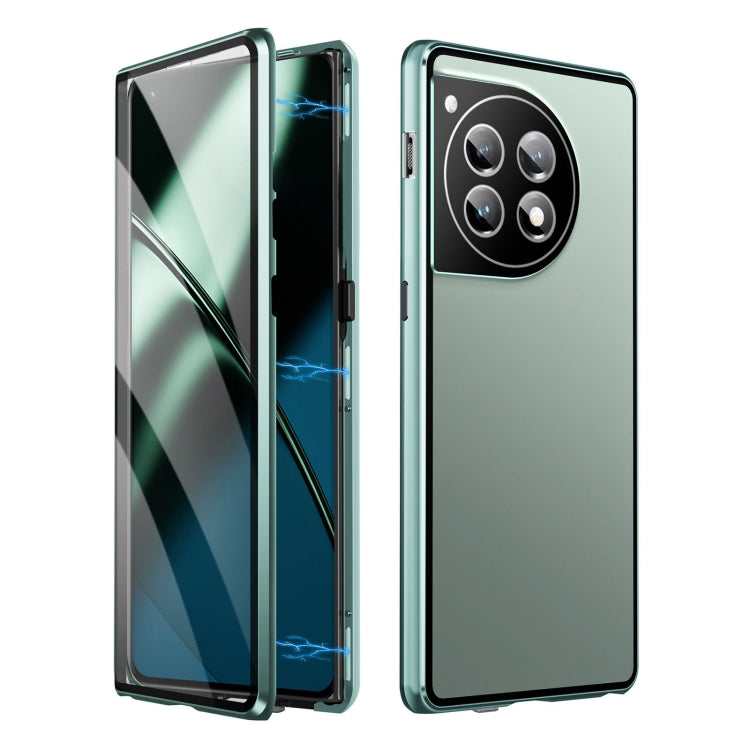 For OnePlus 12 Magnetic HD Tempered Glass Phone Case(Green) - OnePlus Cases by PMC TechLife | Online Shopping South Africa | PMC TechLife | Buy Now Pay Later Mobicred