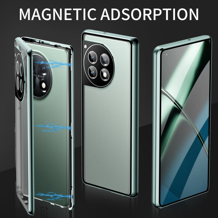 For OnePlus 12 Magnetic HD Tempered Glass Phone Case(Green) - OnePlus Cases by PMC TechLife | Online Shopping South Africa | PMC TechLife | Buy Now Pay Later Mobicred
