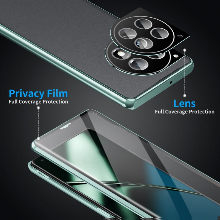 For OnePlus 12 Magnetic HD Tempered Glass Phone Case(Green) - OnePlus Cases by PMC TechLife | Online Shopping South Africa | PMC TechLife | Buy Now Pay Later Mobicred