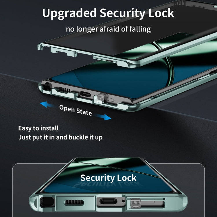 For OnePlus 12 Magnetic HD Tempered Glass Phone Case(Green) - OnePlus Cases by PMC TechLife | Online Shopping South Africa | PMC TechLife | Buy Now Pay Later Mobicred