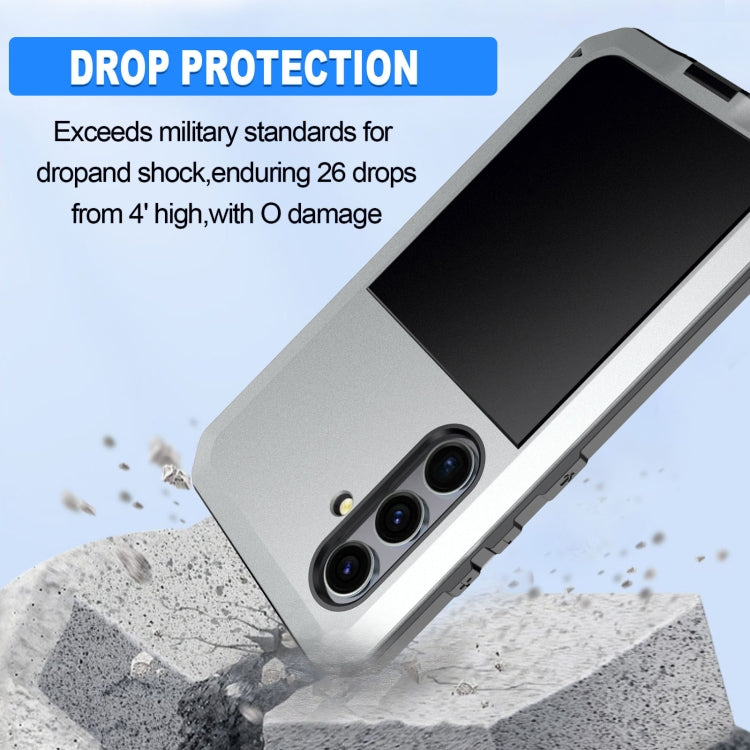 For Samsung Galaxy S24 5G Shockproof Life Waterproof Silicone + Zinc Alloy Phone Case(Silver) - Galaxy S24 5G Cases by PMC Jewellery | Online Shopping South Africa | PMC Jewellery | Buy Now Pay Later Mobicred