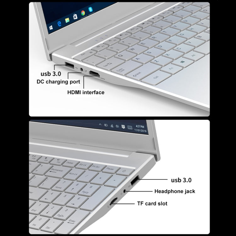 V8 15.6 inch Ultrathin Laptop, 16GB+128GB, Windows 10 Intel Processor N95 Quad Core(Silver) - Others by PMC Jewellery | Online Shopping South Africa | PMC Jewellery