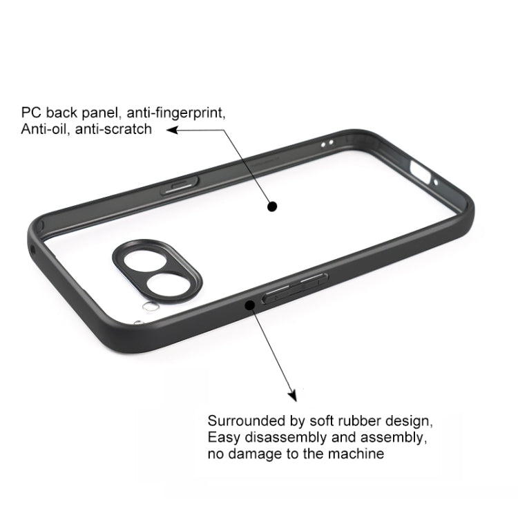 For Nothing Phone 2a Frosted TPU Hybrid Transparent PC Phone Case(Black) - More Brand by PMC TechLife | Online Shopping South Africa | PMC TechLife | Buy Now Pay Later Mobicred