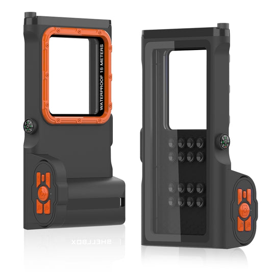 Diving Shell Gen3 Bluetooth Waterproof Phone Case(Black Orange) - Waterproof Bag by PMC Jewellery | Online Shopping South Africa | PMC Jewellery | Buy Now Pay Later Mobicred