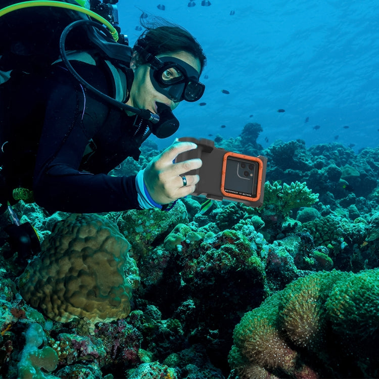 Diving Shell Gen3 Bluetooth Waterproof Phone Case(Black Orange) - Waterproof Bag by PMC TechLife | Online Shopping South Africa | PMC TechLife | Buy Now Pay Later Mobicred
