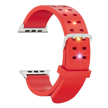 For Apple Watch Series 9 41mm Luminous Colorful Light Silicone Watch Band(Red) - Watch Bands by PMC Jewellery | Online Shopping South Africa | PMC Jewellery