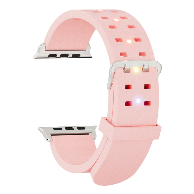 For Apple Watch Ultra 49mm Luminous Colorful Light Silicone Watch Band(Pink) - Watch Bands by PMC Jewellery | Online Shopping South Africa | PMC Jewellery