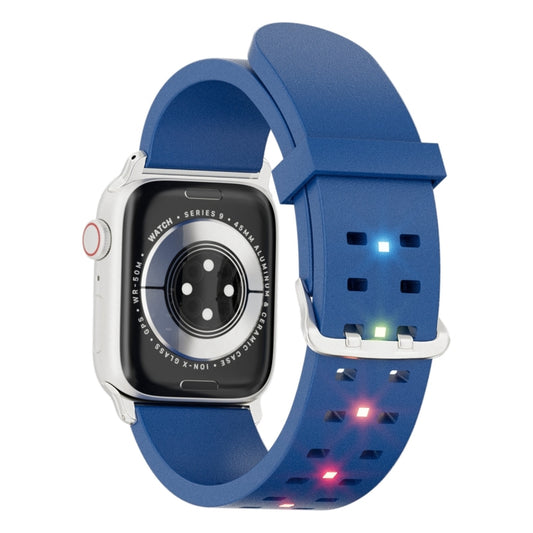 For Apple Watch Ultra 49mm Luminous Colorful Light Silicone Watch Band(Blue) - Watch Bands by PMC Jewellery | Online Shopping South Africa | PMC Jewellery