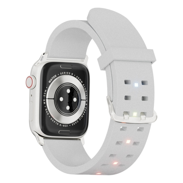 For Apple Watch SE 2022 40mm Luminous Colorful Light Silicone Watch Band(Light Grey) - Watch Bands by PMC Jewellery | Online Shopping South Africa | PMC Jewellery