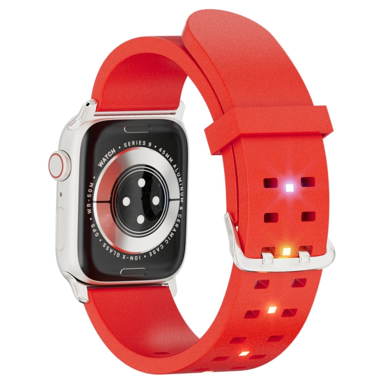 For Apple Watch Series 5 44mm Luminous Colorful Light Silicone Watch Band(Red) - Watch Bands by PMC Jewellery | Online Shopping South Africa | PMC Jewellery