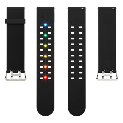 For Apple Watch Series 3 38mm Luminous Colorful Light Silicone Watch Band(Black) - Watch Bands by PMC Jewellery | Online Shopping South Africa | PMC Jewellery