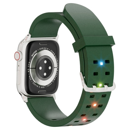 For Apple Watch Series 3 42mm Luminous Colorful Light Silicone Watch Band(Green) - Watch Bands by PMC Jewellery | Online Shopping South Africa | PMC Jewellery